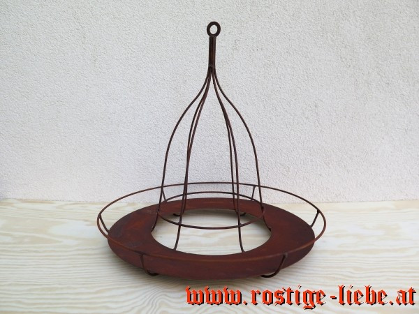 Edelrost Kranz- u. Kerzenhänger mit Platte