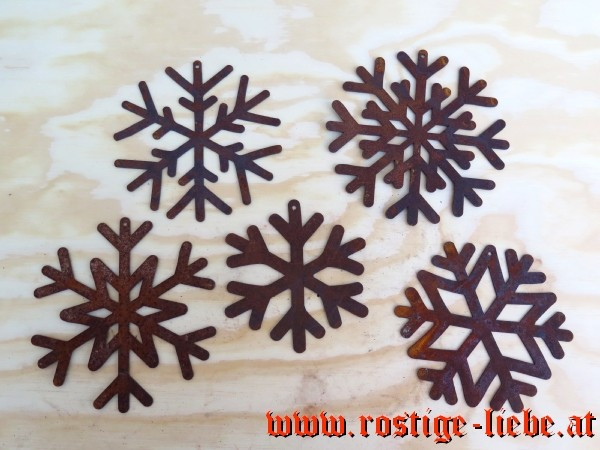 Edelrost Schneeflocke zum Hängen 10-15cm, 1Stk.