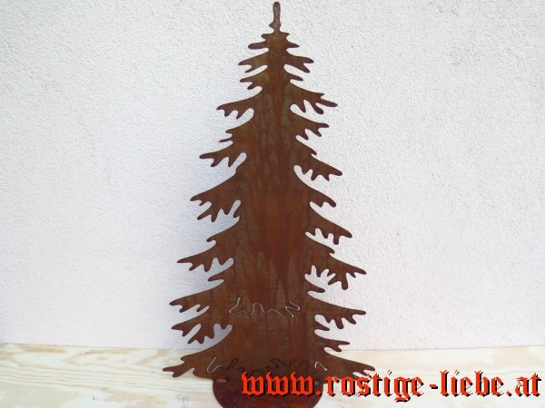 Edelrost Tannenbaum D 70cm auf Platte