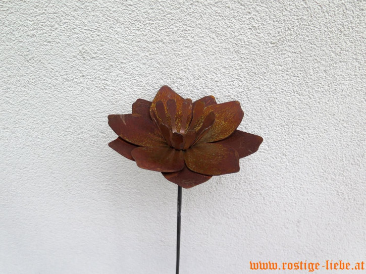 Edelrost Stab Blüte für Kerzen