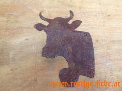 Edelrost Kuh - Kopf für Türkränze