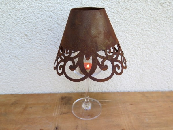 Edelrost Weinglasschirm Nostalgie