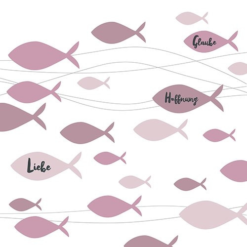 Servietten Communion Fishes bordeaux