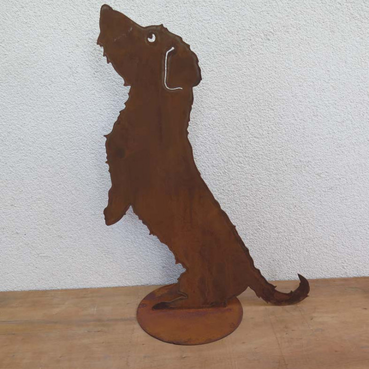 Edelrost Dackel auf Platte