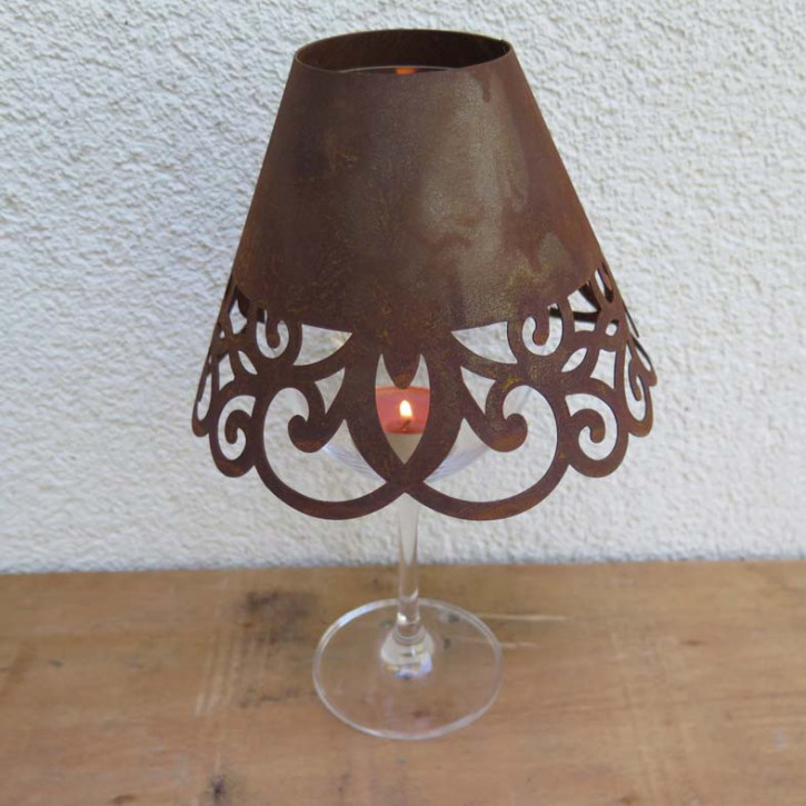 Edelrost Schirm für Gläser/Kerze