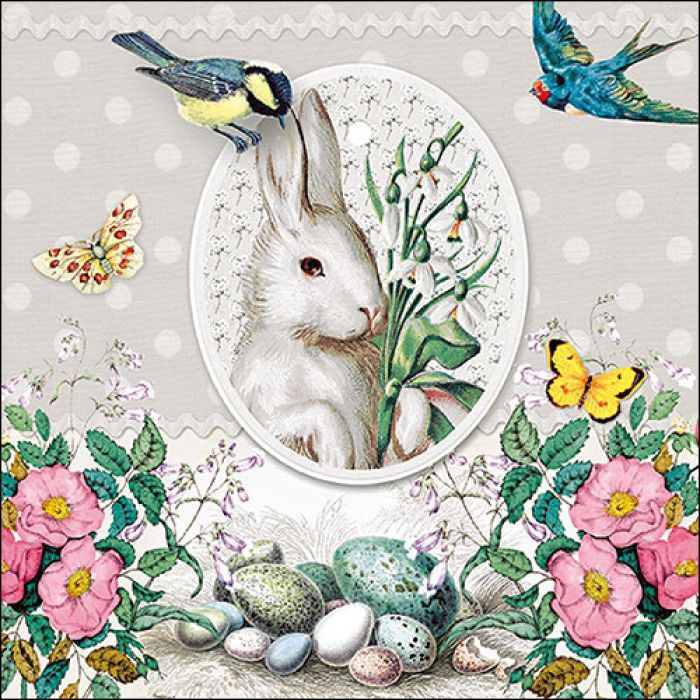 Servietten White Rabbit grey