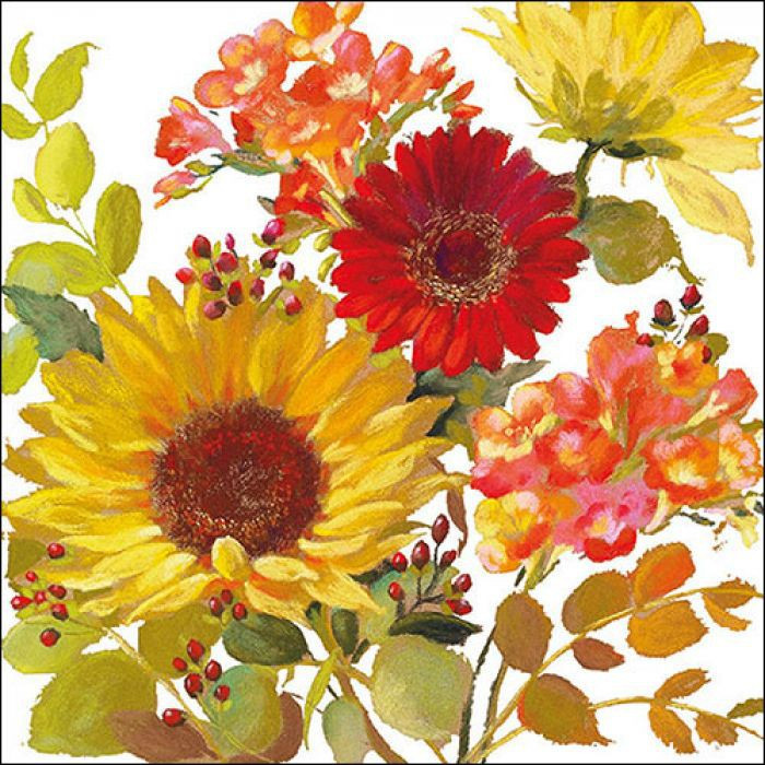 Servietten Sunny Flowers Cream