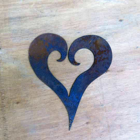 Edelrost Herz offen zum Hängen