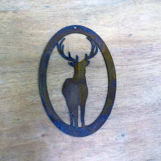 Edelrost Ovalhänger Hirsch