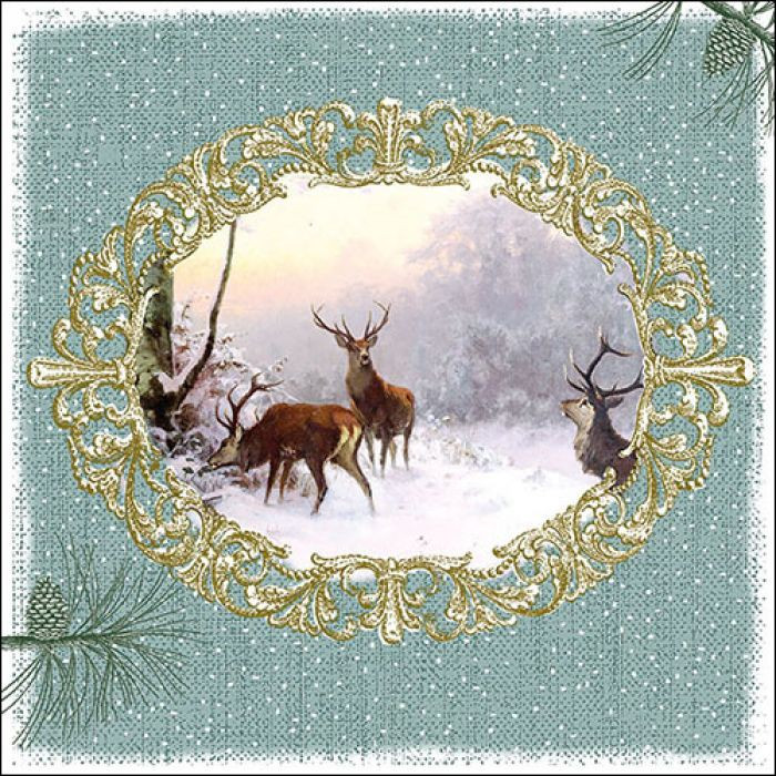 Servietten Elegant Deers Green